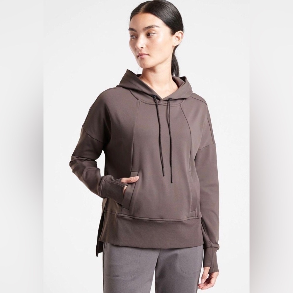ATHLETA | MISSION HOODIE PULLOVER SWEATER IN SHALE MEDIUM - Picture 2 of 12